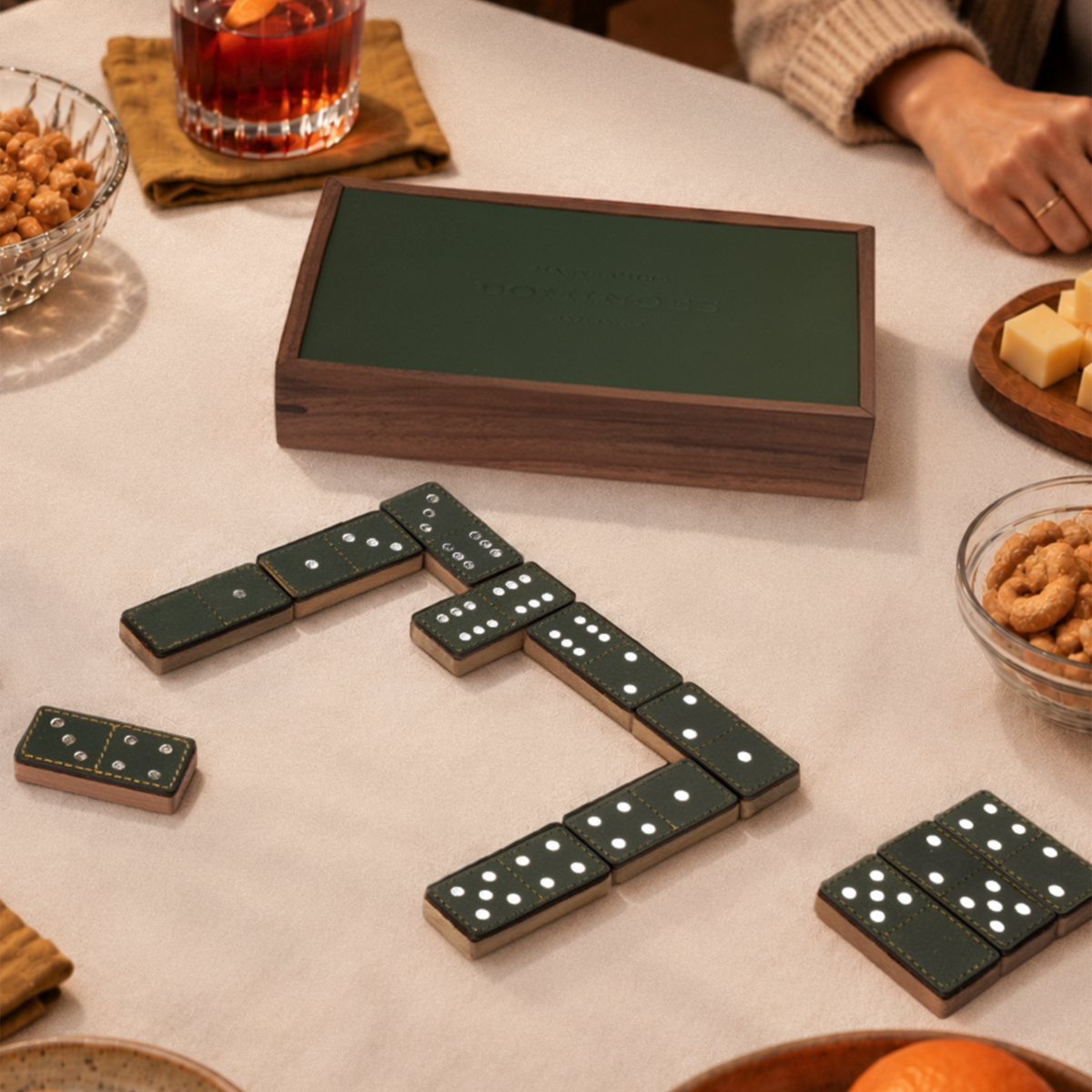 Leather Dominoes Set