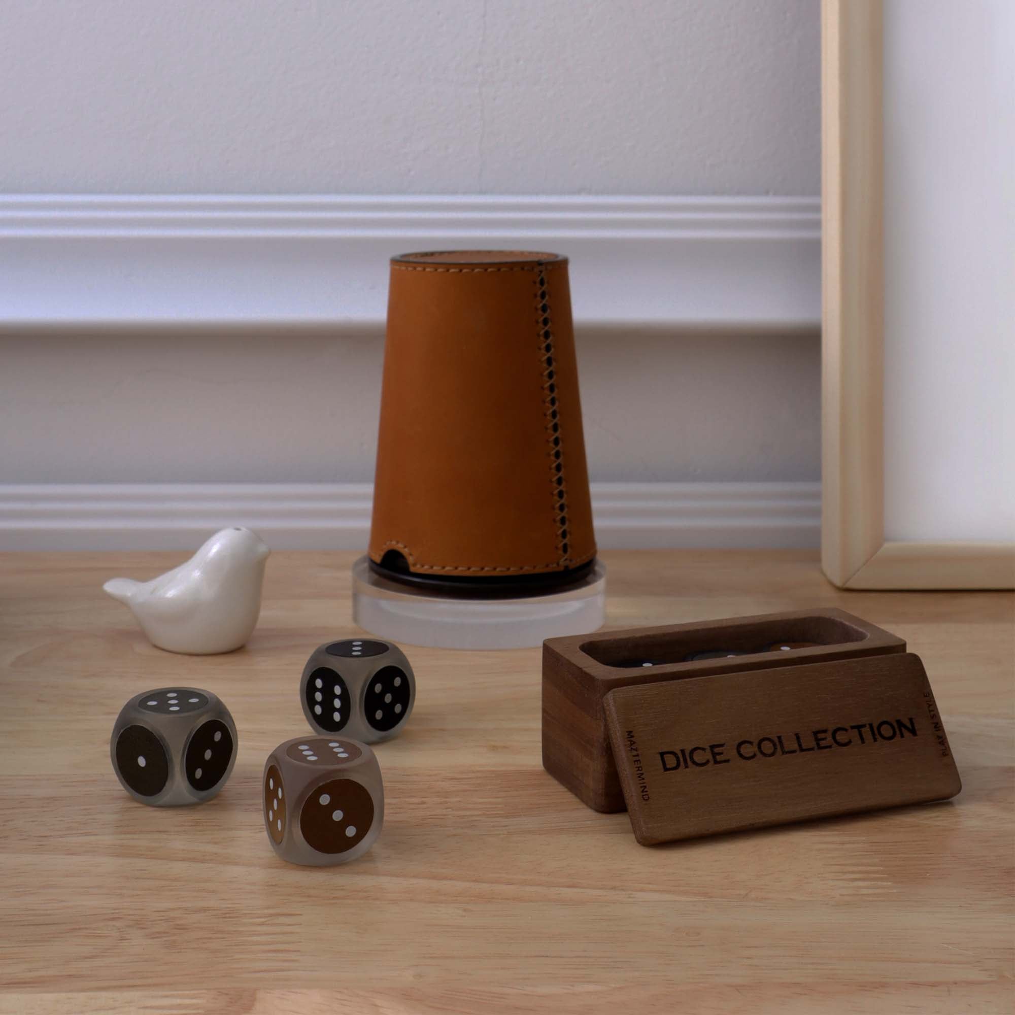 Leather Dice Shaker Cup Set