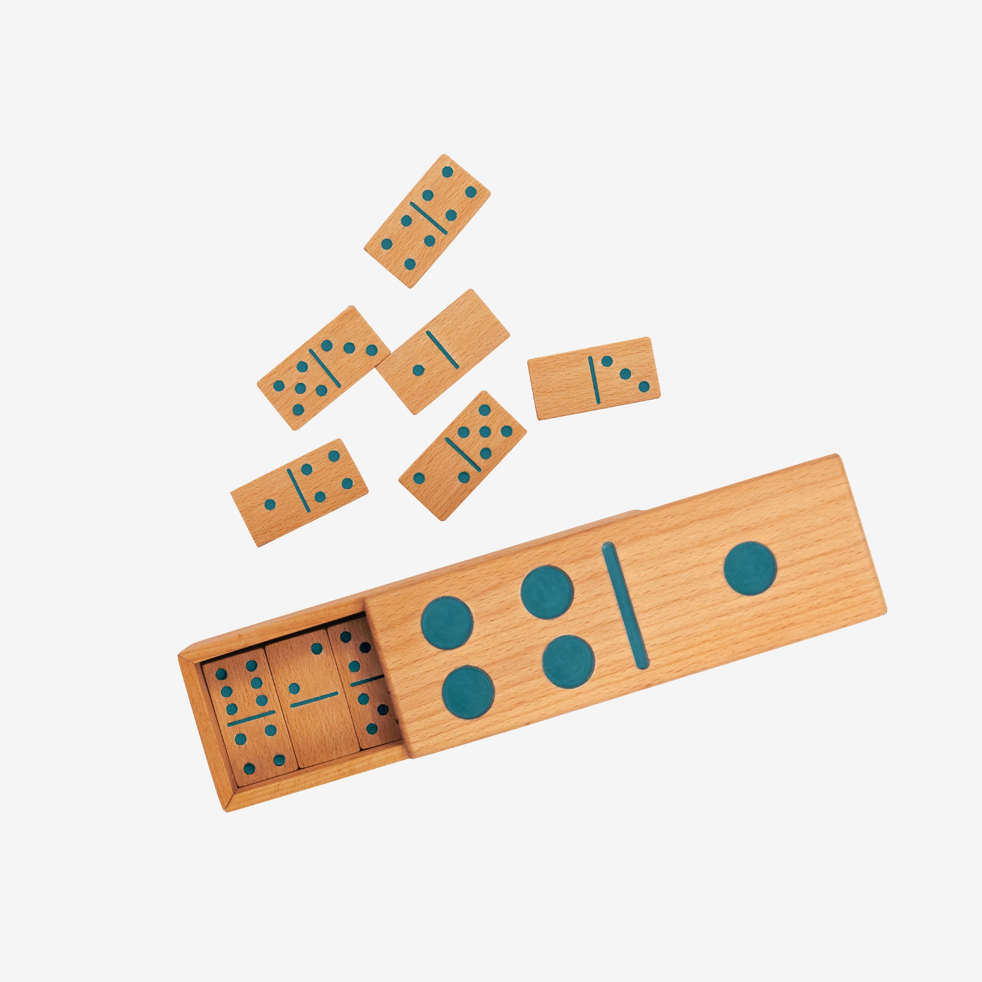 Colorburst Wooden Domino Set