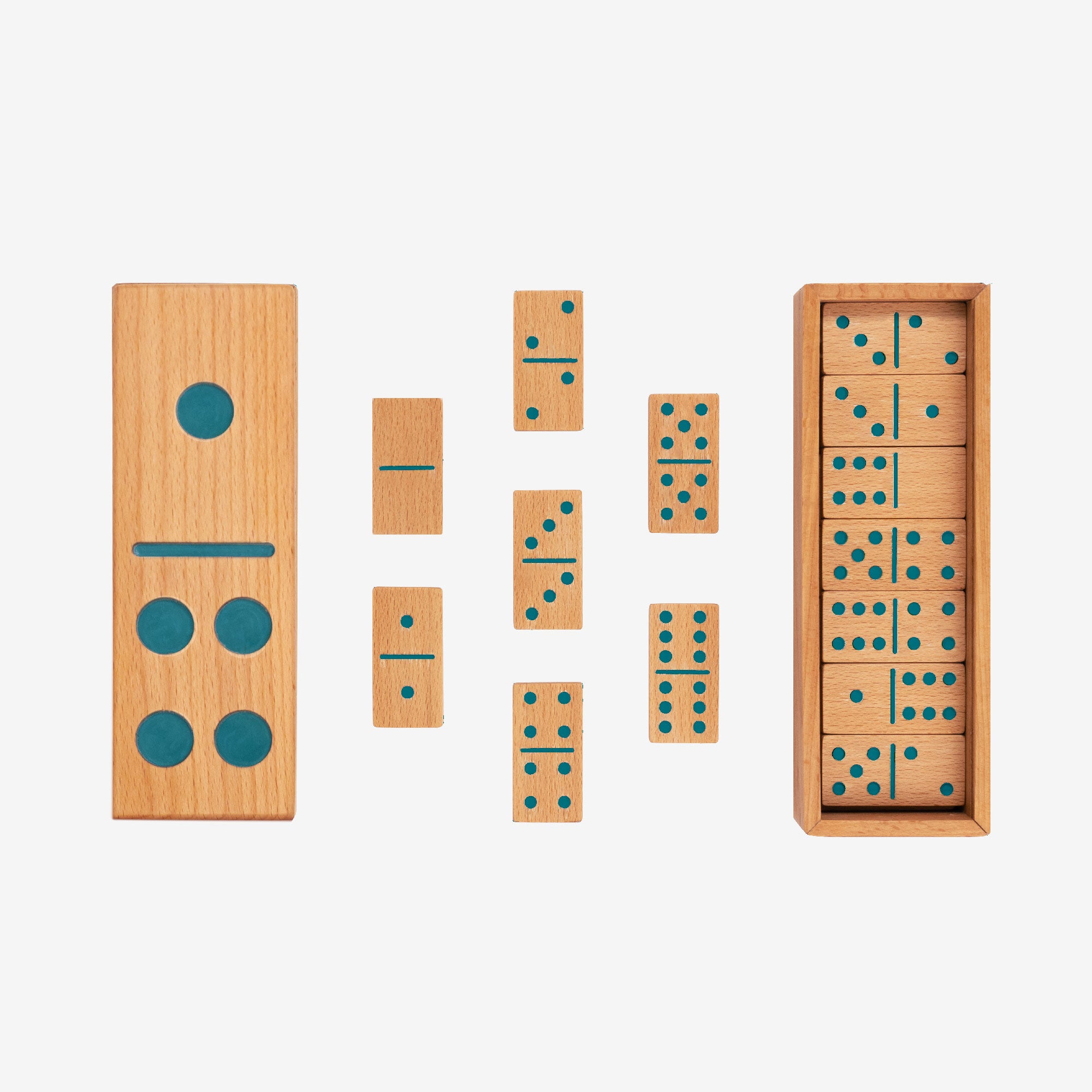 Colorburst Wooden Domino Set