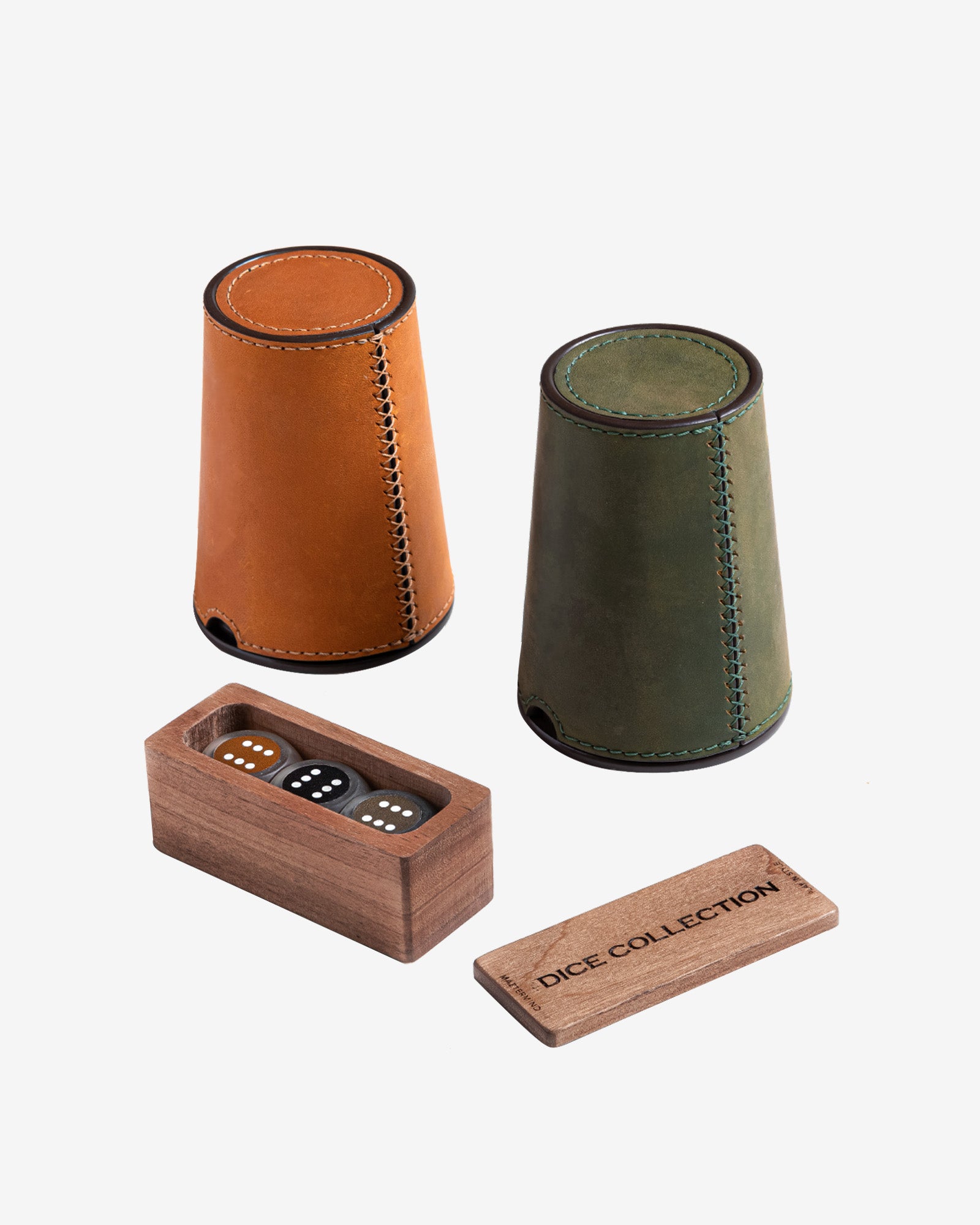 Leather Dice Shaker Cup Set