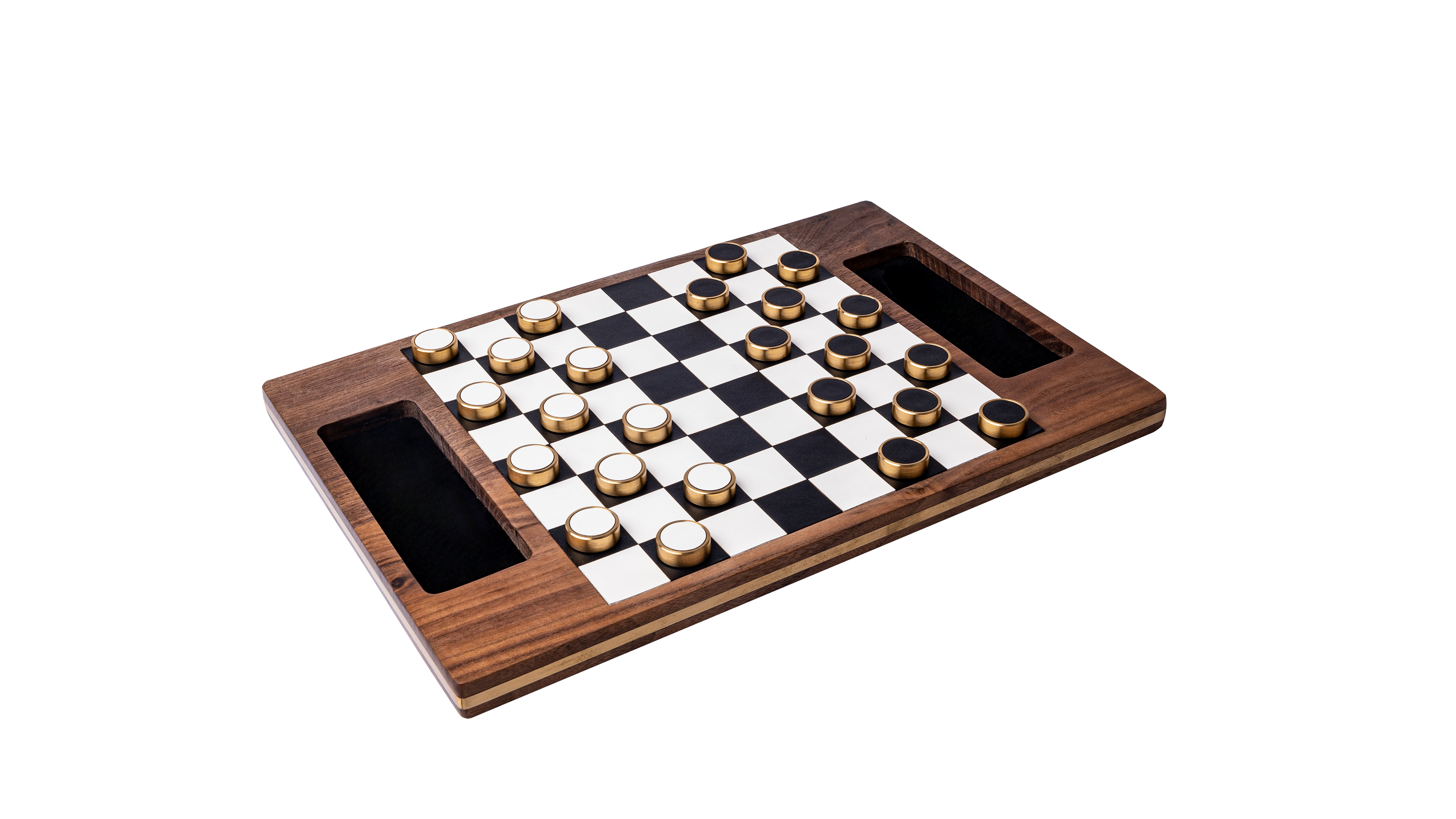 Close-up of Square Off automated chess board, which uses magnets