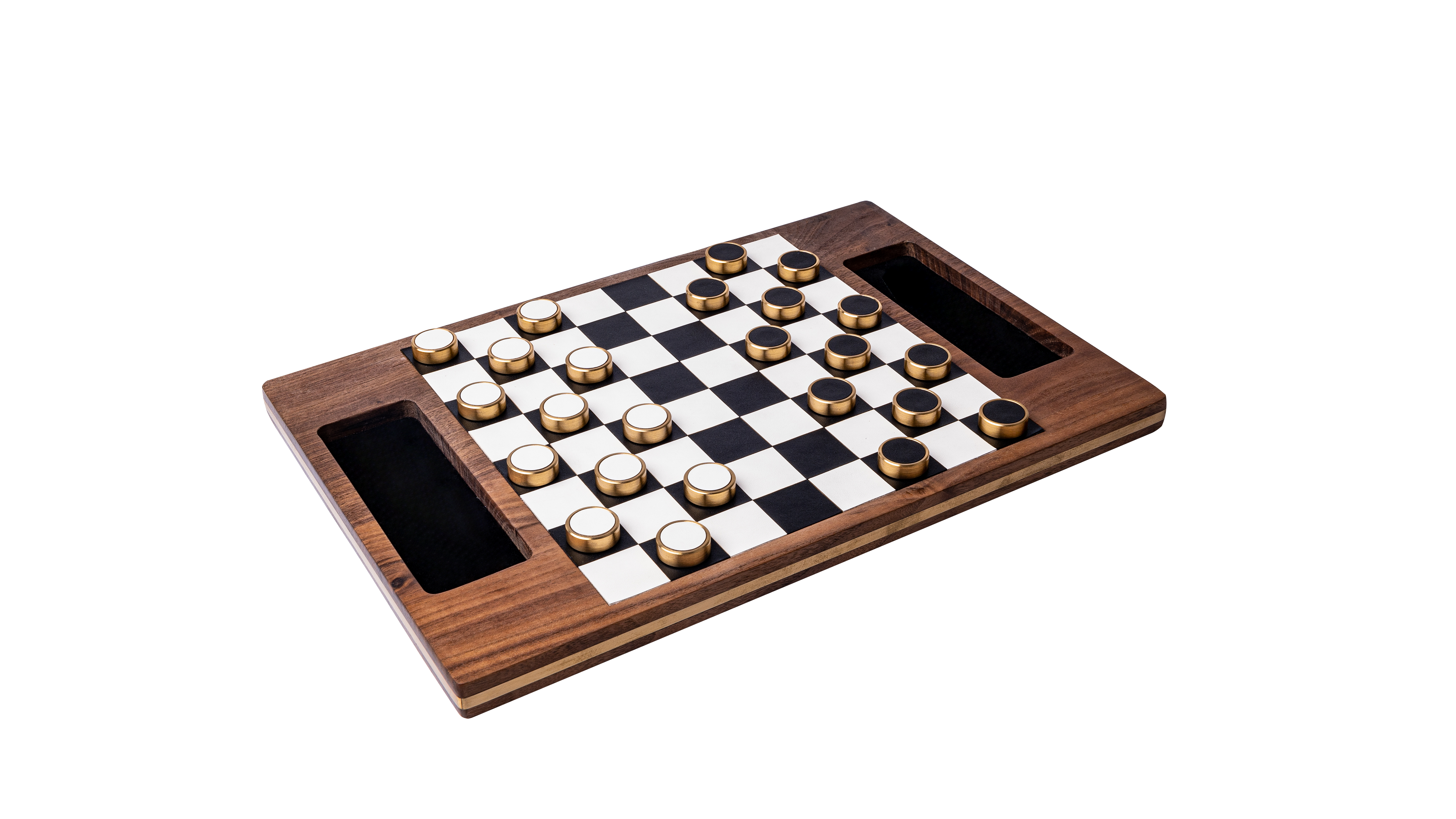 Olive Wood & Black Deluxe Chess Board 2 Squares