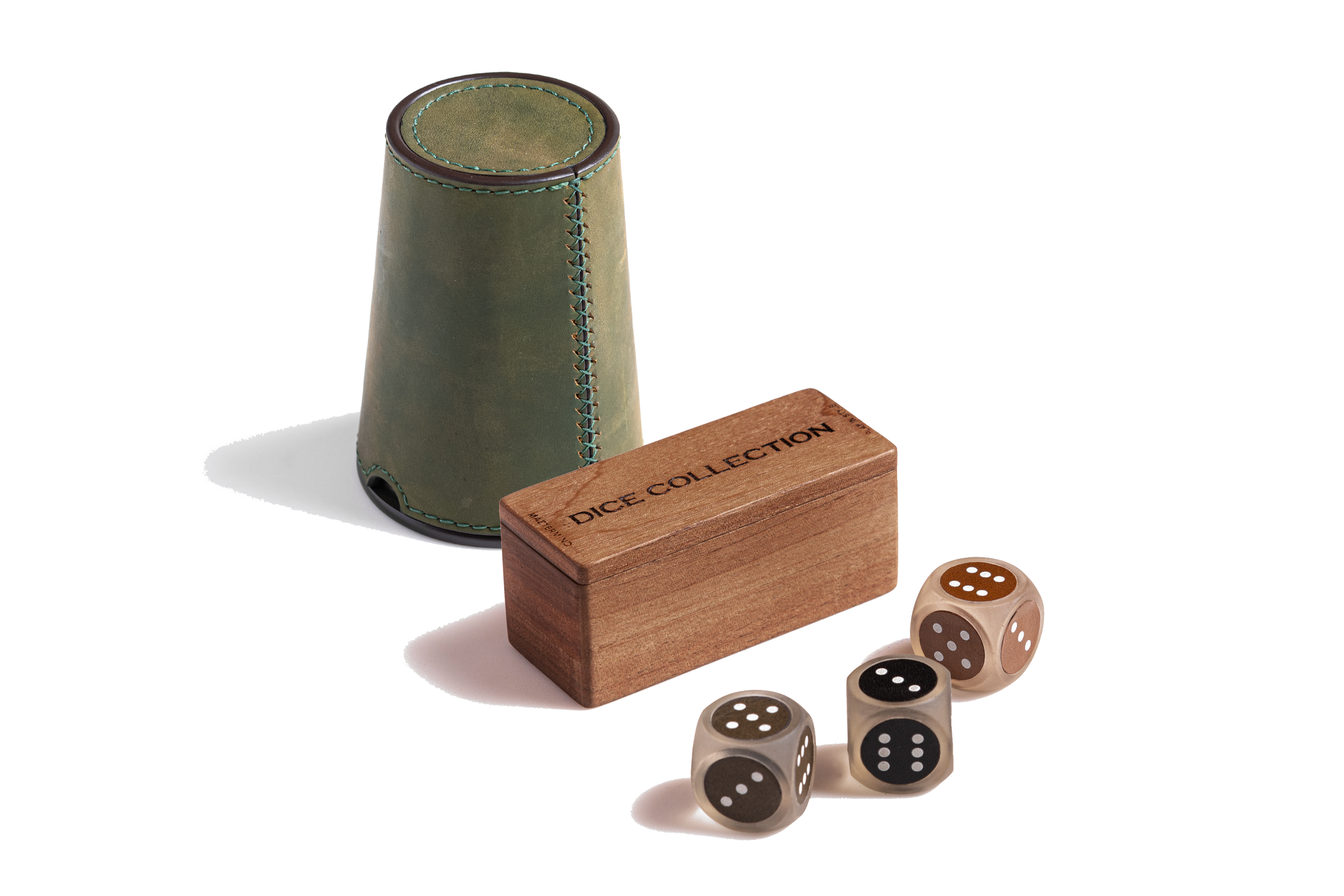 Leather Dice Shaker Cup Set
