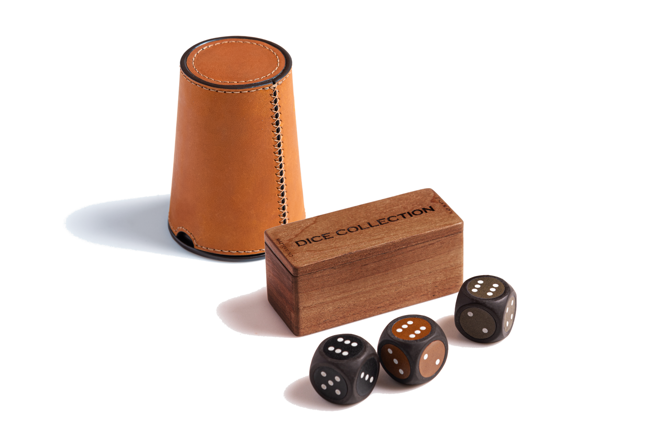 Leather Dice Shaker Cup Set